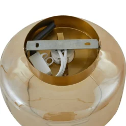 Lindby plafondlamp Hildur, barnsteen, glas, Ø 22 cm