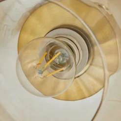 Lindby plafondlamp Hildur, barnsteen, glas, Ø 22 cm