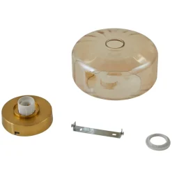 Lindby plafondlamp Hildur, barnsteen, glas, Ø 22 cm