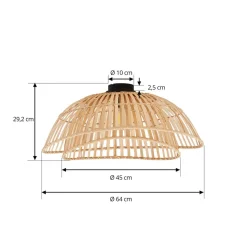 Lindby plafondlamp Ilajus, Ø 62 cm, natuurlijk bamboe