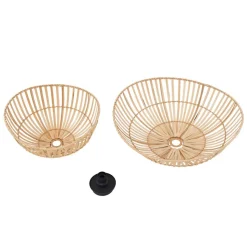 Lindby plafondlamp Ilajus, Ø 62 cm, natuurlijk bamboe