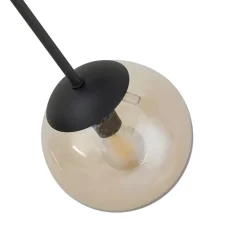 Lindby plafondlamp Isamer, rookgrijs/oranje, Ø 80 cm, globe