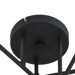 Lindby plafondlamp Isamer, rookgrijs/oranje, Ø 80 cm, globe