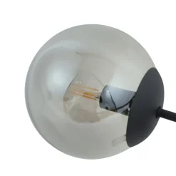 Lindby plafondlamp Isamer, rookgrijs, Ø 80 cm, globe