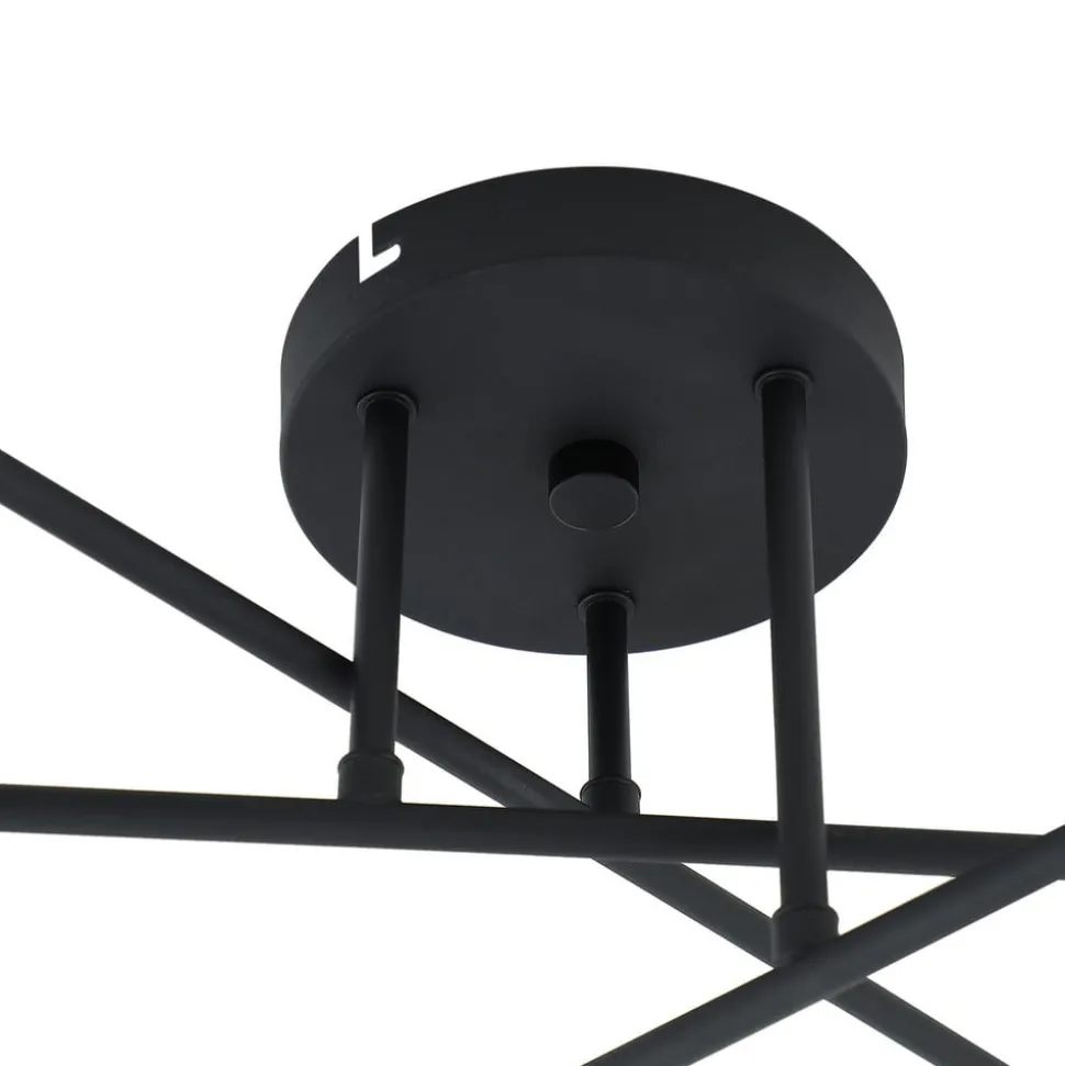 Lindby plafondlamp Isamer, rookgrijs, Ø 80 cm, globe