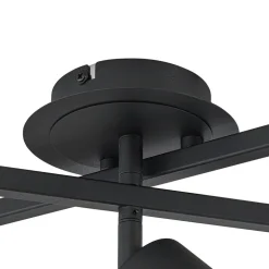 Lindby plafondlamp Joffrey, 78 cm, zwart, 5-lamps, GU10