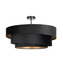 Lindby plafondlamp Jusari, zwart, textiel, Ø 56 cm, E27