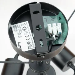 Lindby plafondlamp Jusari, zwart, textiel, Ø 56 cm, E27