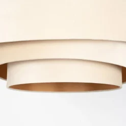 Lindby plafondlamp Jusari, crème, textiel, Ø 56 cm, E27