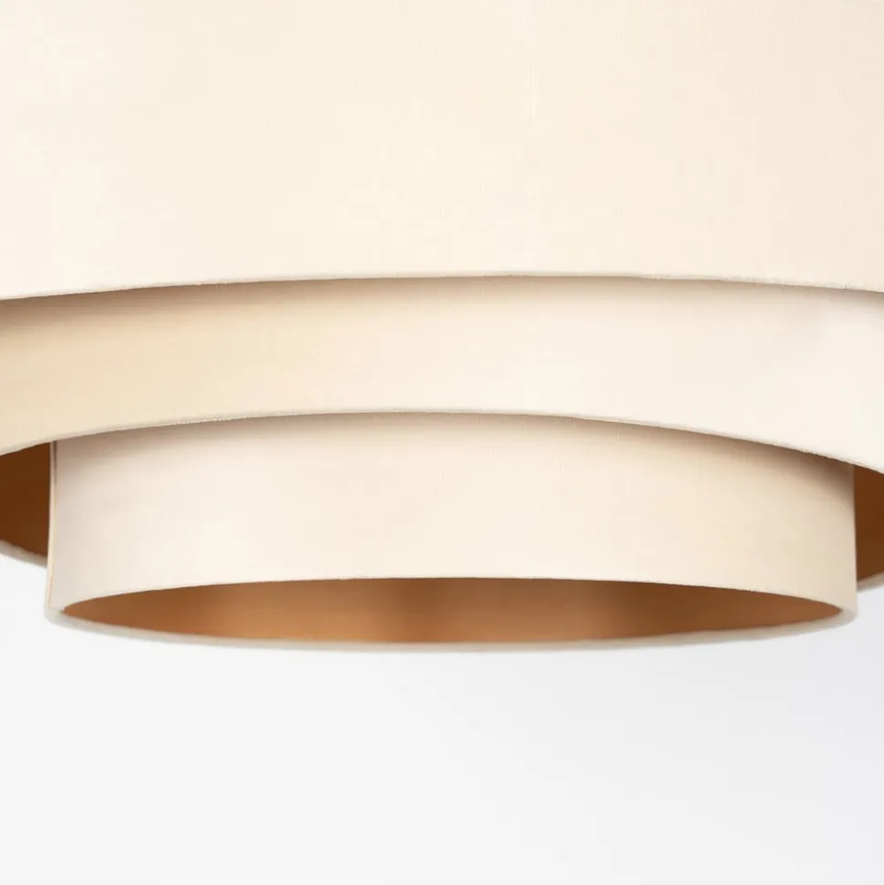 Lindby plafondlamp Jusari, crème, textiel, Ø 56 cm, E27