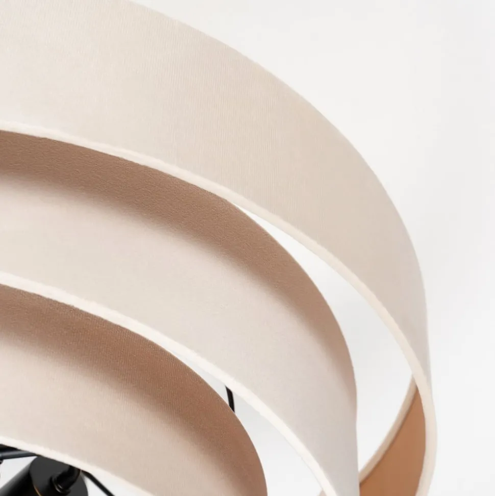 Lindby plafondlamp Jusari, crème, textiel, Ø 56 cm, E27