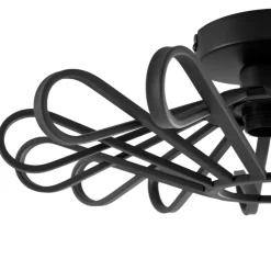 Lindby plafondlamp Kaelen, zwart, ijzer, Ø 45 cm, E27