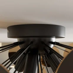 Lindby plafondlamp Kinan, Ø 54 cm, zwart, goud, E14