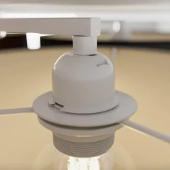 Lindby plafondlamp Laurenz, 5-lamps, 93cm, rood/geel, textiel