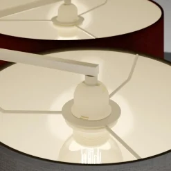 Lindby plafondlamp Laurenz, Ø 99 cm, 6-lamps, grijs/bruin