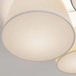 Lindby plafondlamp Laurenz, 5-lamps, 93cm, bruin/beige, E27