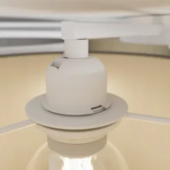 Lindby plafondlamp Laurenz, 5-lamps, 93cm, bruin/beige, E27