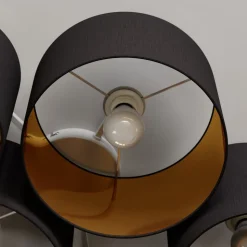 Lindby plafondlamp Laurenz, 5-lamps, 83cm zwart/goud