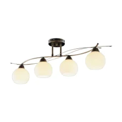 Lindby plafondlamp Leanda, 80 cm, 4-lamps, metaal, glas