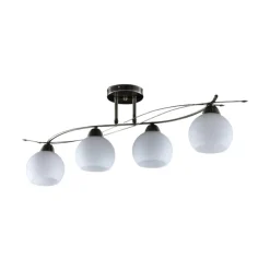 Lindby plafondlamp Leanda, 80 cm, 4-lamps, metaal, glas