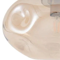 Lindby plafondlamp Lelia, amber, glas, Ø 35 cm