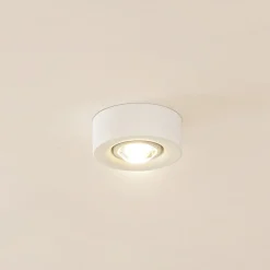 Lindby plafondlamp Levia, 1-lamp, Ø 14 cm, wit, gips