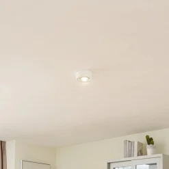 Lindby plafondlamp Levia, 1-lamp, Ø 14 cm, wit, gips