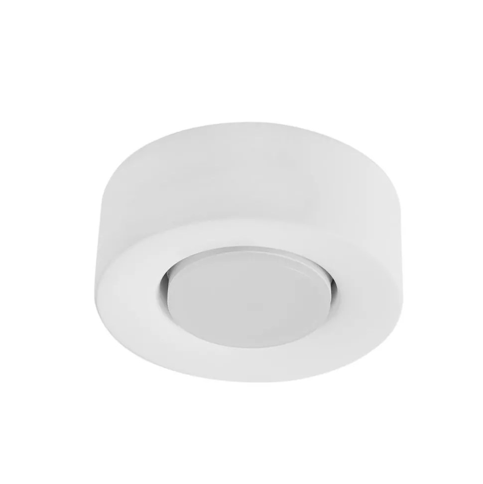 Lindby plafondlamp Levia, 1-lamp, Ø 14 cm, wit, gips