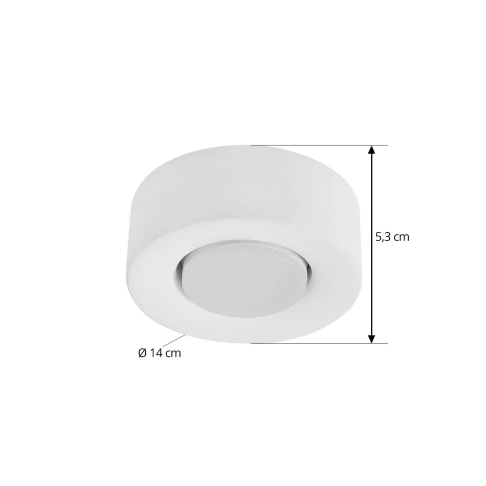 Lindby plafondlamp Levia, 1-lamp, Ø 14 cm, wit, gips