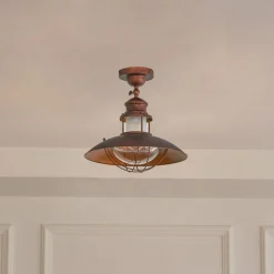 Lindby plafondlamp Louisanne, bruin, metaal, Ø 35cm