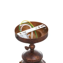 Lindby plafondlamp Louisanne, bruin, metaal, Ø 35cm