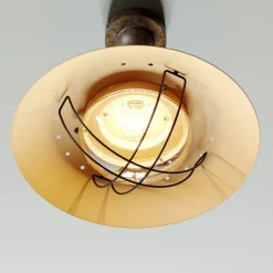 Lindby plafondlamp Louisanne, bruin, metaal, Ø 35cm