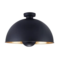 Lindby plafondlamp Lya, Ø 40 cm, zwart-goud, metaal
