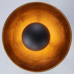 Lindby plafondlamp Lya, Ø 31 cm, zwart-goud, metaal, E27