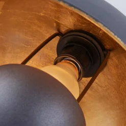 Lindby plafondlamp Lya, Ø 31 cm, zwart-goud, metaal, E27