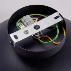 Lindby plafondlamp Lya, Ø 31 cm, zwart-goud, metaal, E27