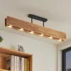 Lindby plafondlamp Malwin, GU10, 100 cm lang, 6-lamps, hout