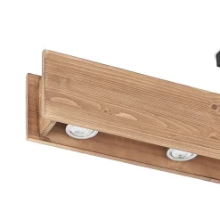 Lindby plafondlamp Malwin, GU10, 100 cm lang, 6-lamps, hout