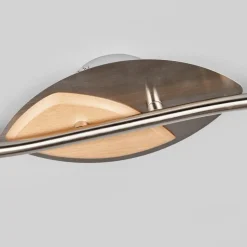 Lindby plafondlamp Marena, 4-lamps, glas, hout, 83 cm lang