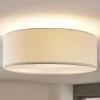 Lindby plafondlamp Mariat, wit, linnen, Ø 45 cm, E27