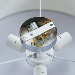 Lindby plafondlamp Mariat, wit, linnen, Ø 45 cm, E27