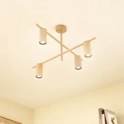 Lindby plafondlamp Marilou, beige, 4-lamps, Ø 70 cm