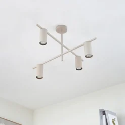 Lindby plafondlamp Marilou, beige, 4-lamps, Ø 70 cm