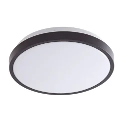 Lindby plafondlamp Medon Ø 29 cm zwart kunststof IP44