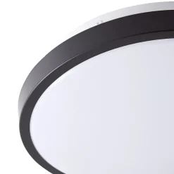 Lindby plafondlamp Medon Ø 29 cm zwart kunststof IP44