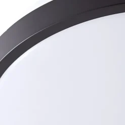 Lindby plafondlamp Medon Ø 29 cm zwart kunststof IP44