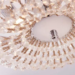 Lindby plafondlamp Mondriaan, 35 cm, chroom, kristal