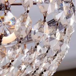 Lindby plafondlamp Mondriaan, 35 cm, chroom, kristal