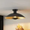 Lindby plafondlamp Narisara, Ø 40 cm, E27, zwart-goud