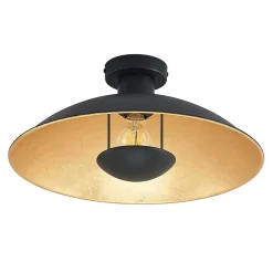 Lindby plafondlamp Narisara, Ø 40 cm, E27, zwart-goud